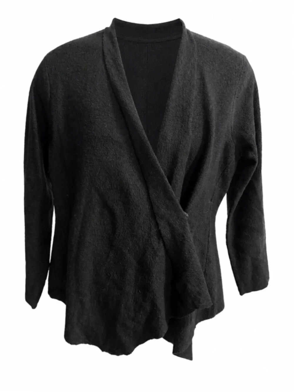 Alfani Petite Black 100% Merino Wool Draped Cardigan – Size P/L